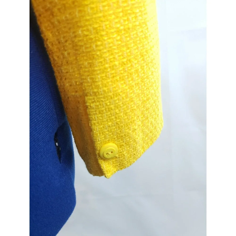 NWT Bergamo By EBI women's‎ Lined Yellow Tweed Jacket size 18 V37